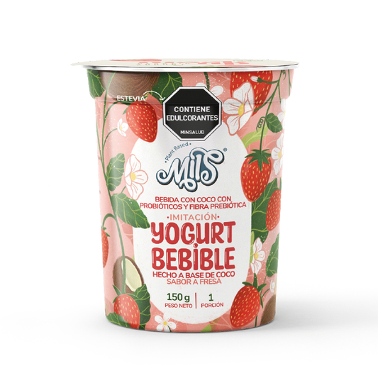 Yogurt sin lácteos bebible calcio sabor fresa 150g
