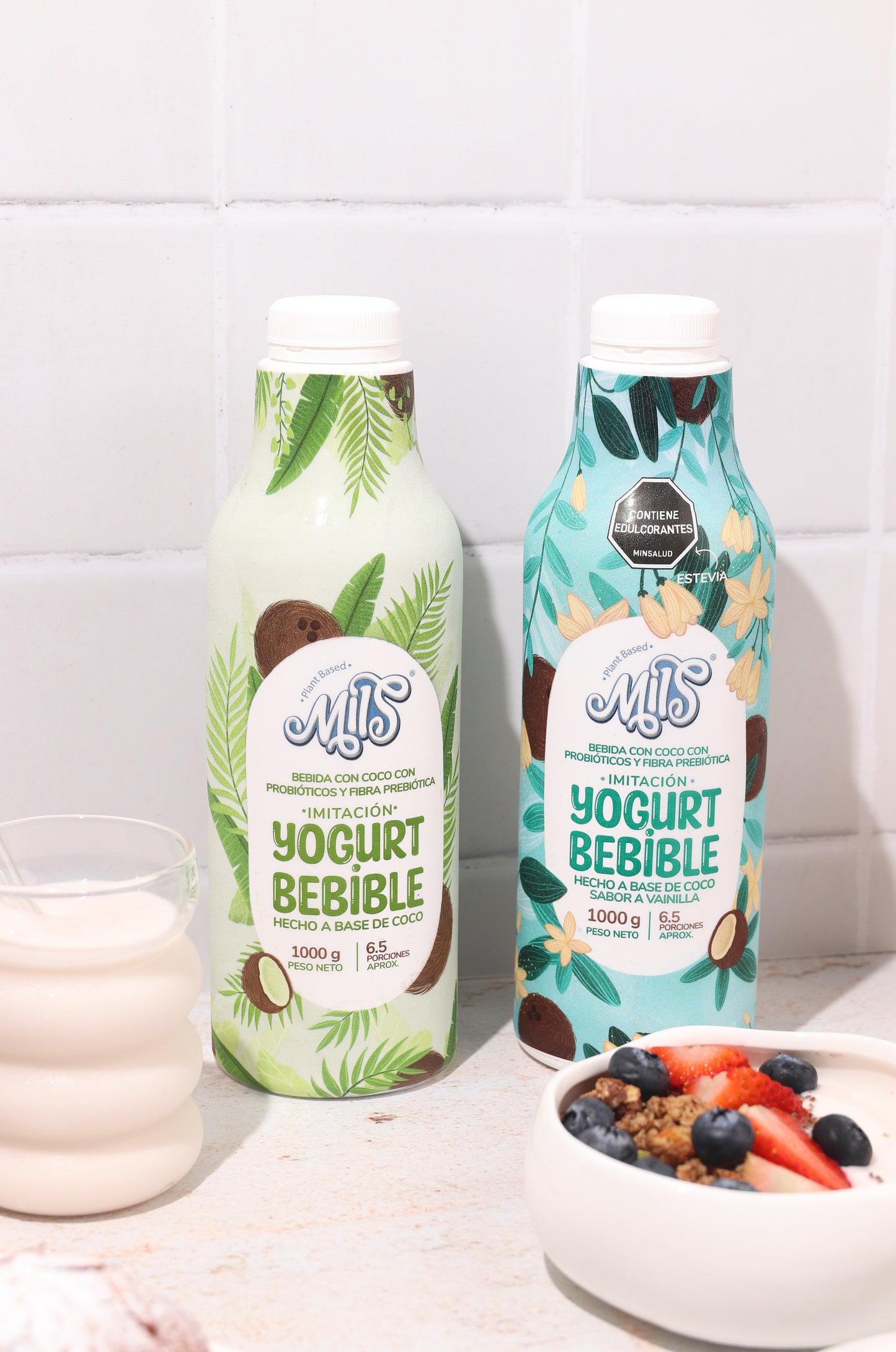 Yogurt sin lácteos bebible calcio sabor vainilla 1000g