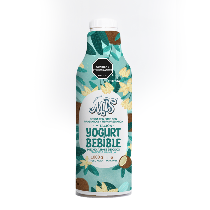 Yogurt sin lácteos bebible calcio sabor vainilla 1000g