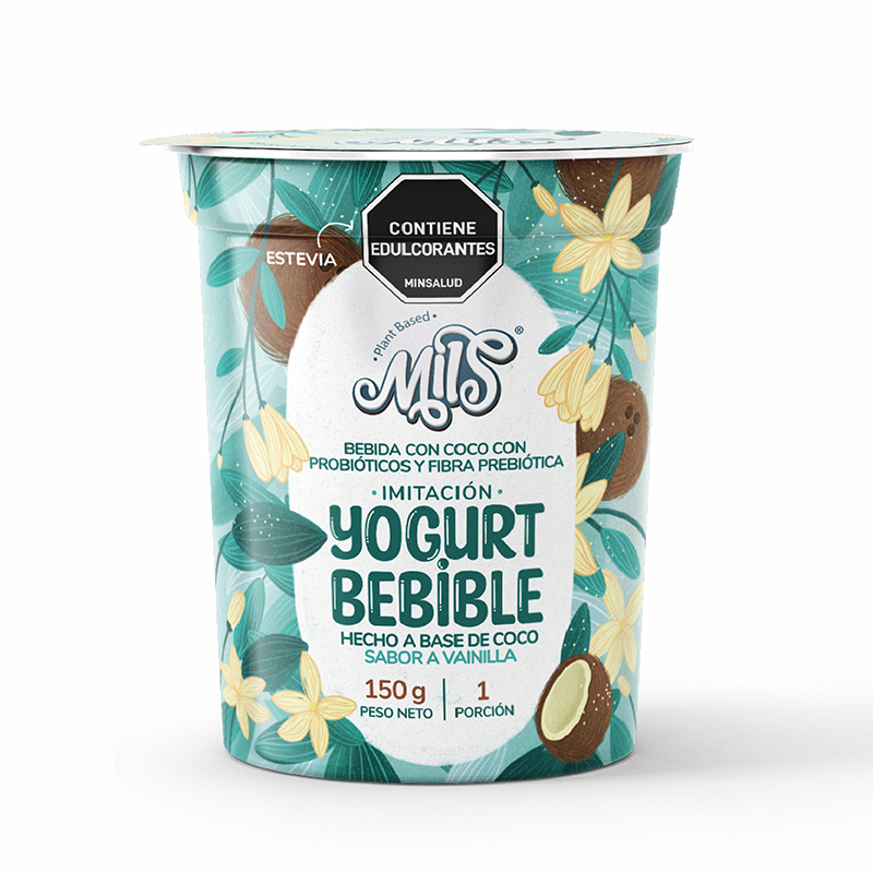 Six pack Yogurt sin lácteos bebible calcio sabor natural 150g