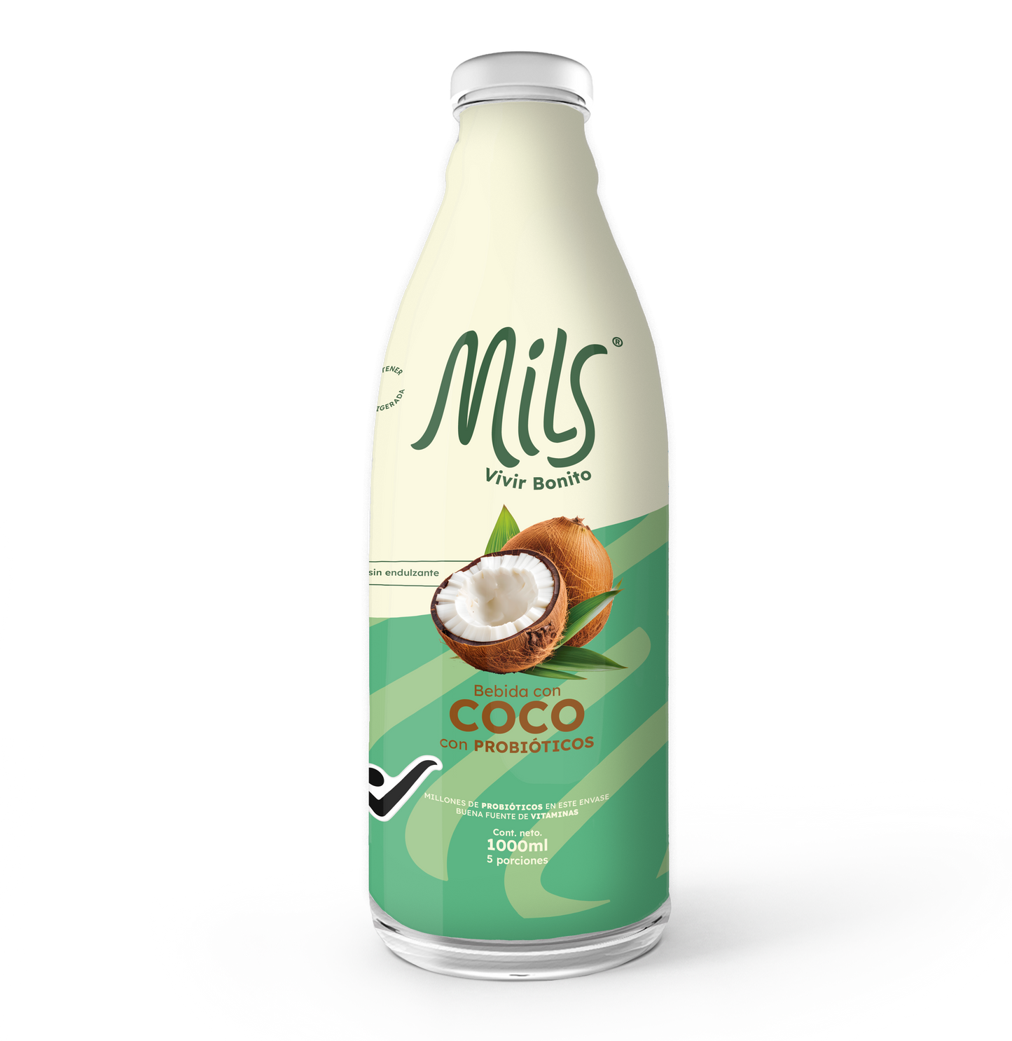 Bebida de coco probiótica sin endulzante 1000ml (Nueva imagen)
