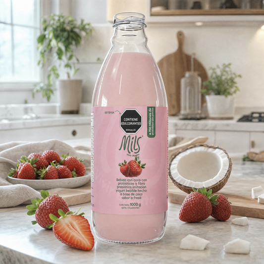 Bebida con coco con probióticos (Imitación Yogurt bebible) sabor fresa 1000g