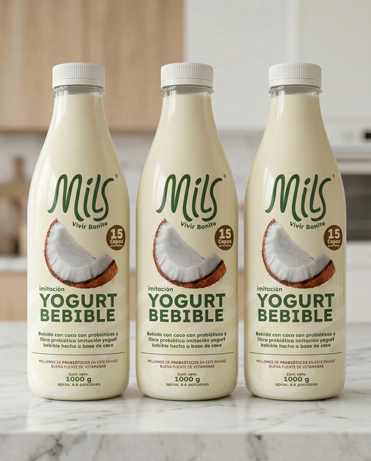 TriPack Bebida con coco con probióticos (Imitación Yogurt bebible) sabor natural 1000g