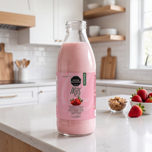 Bebida con coco con probióticos (Imitación Yogurt bebible) sabor fresa 1000g PREVENTA 30%OFF
