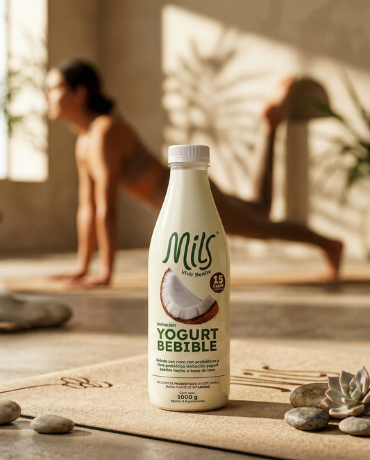 Yogurt sin lácteos bebible calcio sabor natural 1000g (15 Cepas probióticas)