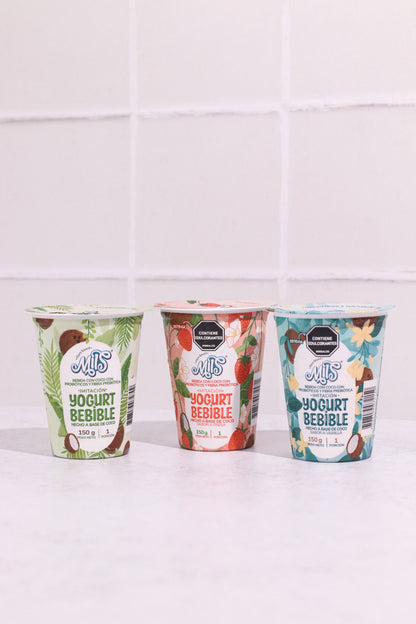 Six pack Yogurt sin lácteos bebible calcio sabor natural 150g