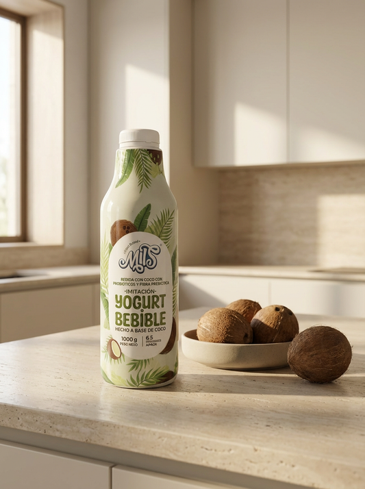 Yogurt sin lácteos Mils hecho a base de coco natural 1000g