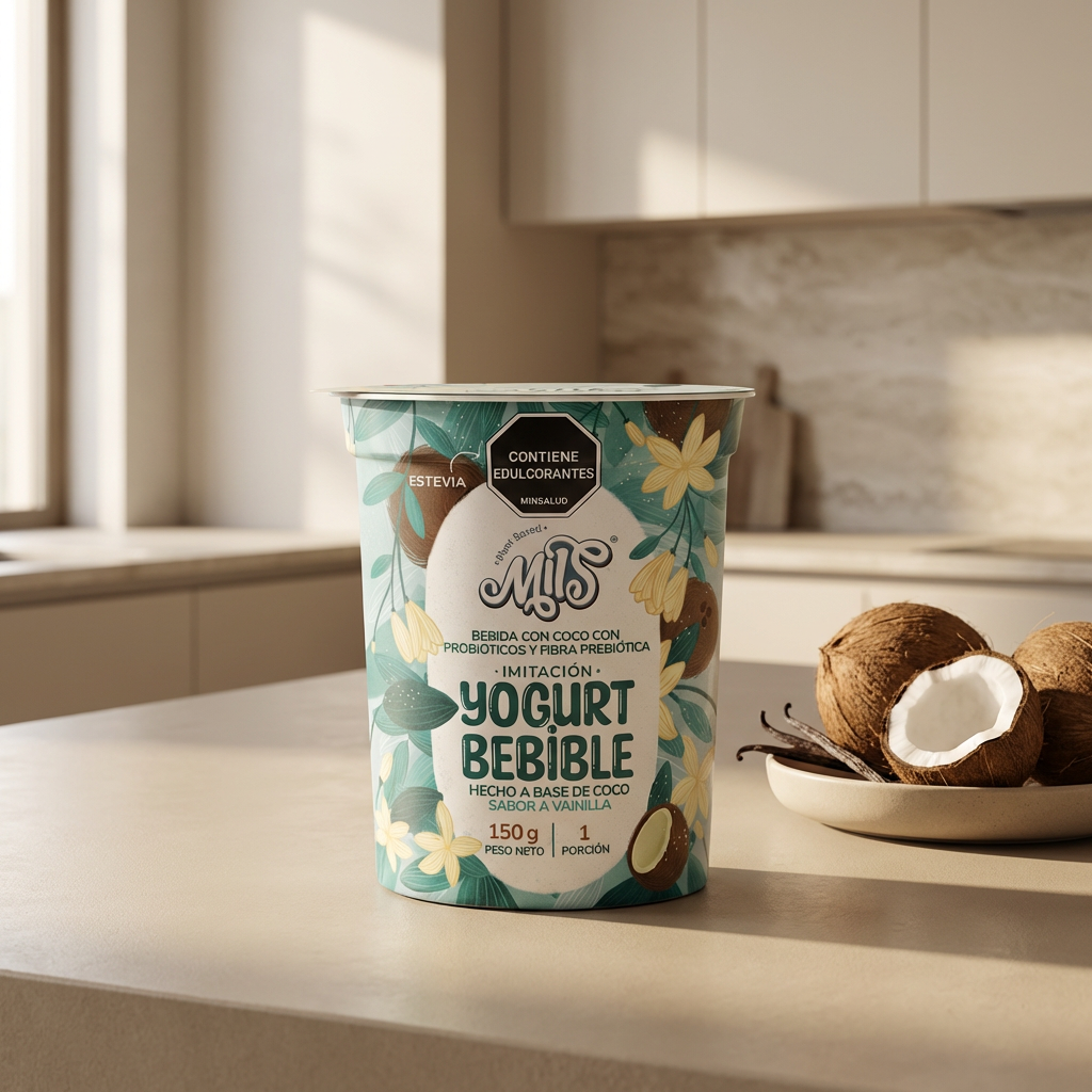 Yogurt sin lacteos bebible 150g sabor vainilla Mils