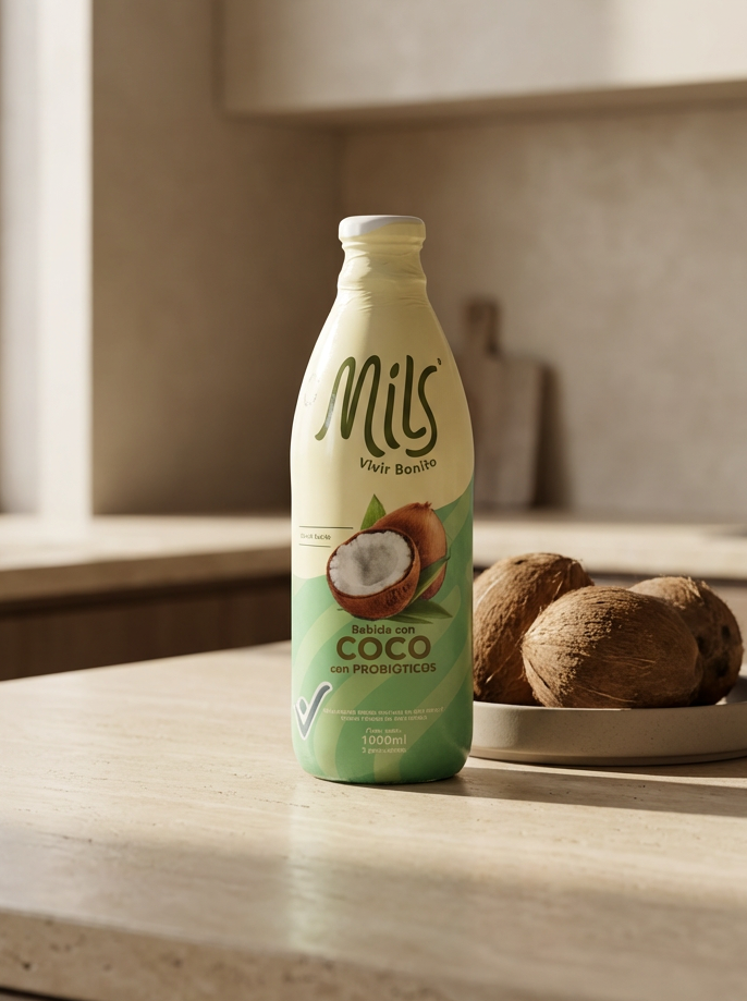 bebida de coco Mils probiótica (leche de coco)